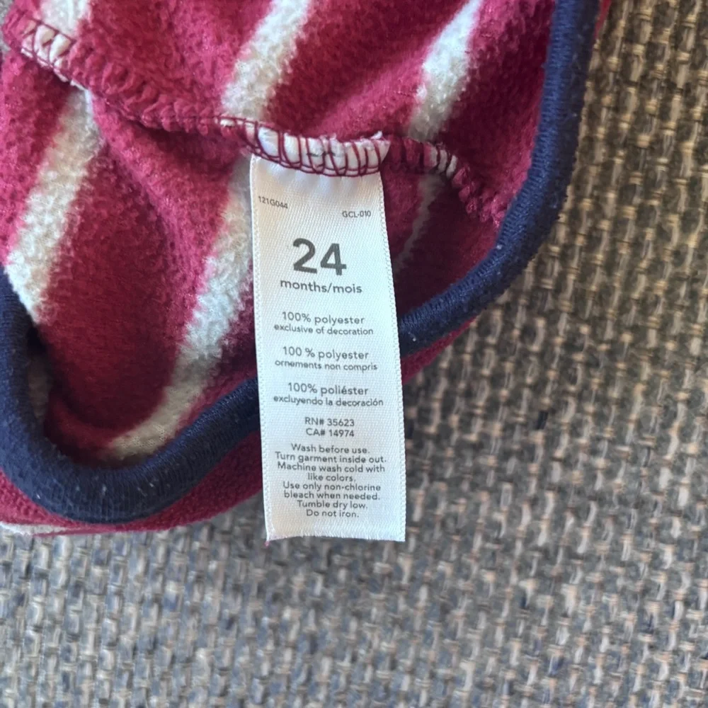 Carter’s Baby Boy Maroon & Gray Striped Sweater Vest | 24M Fall Layer